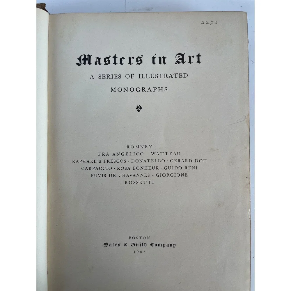 Masters In Art Illustrated Monographs 1903 Bates & Guild Co Antique Art Book